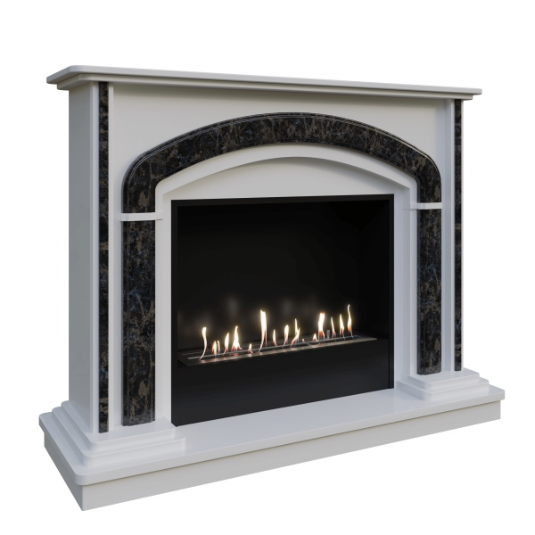 Биокамин в мраморном портале Firezo Galilei