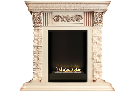 Биокамин в портале Firezo Luxemburg (каменный) Сланец Cлоновая кость с патиной Биокамин в портале Firezo Luxemburg (каменный) Сланец Cлоновая кость с патиной